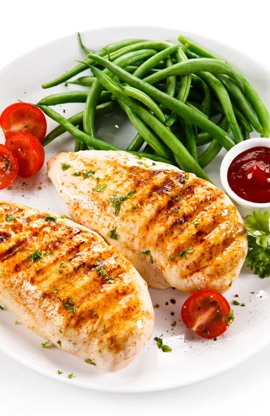 Grilled Chicken Fillets Vegetables — Stock Photo, Image