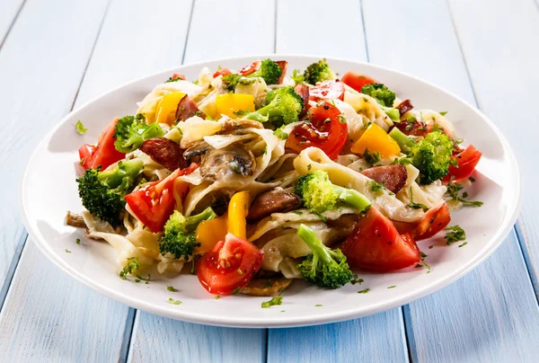 Pasta Sausages Vegetables — Stock Photo, Image