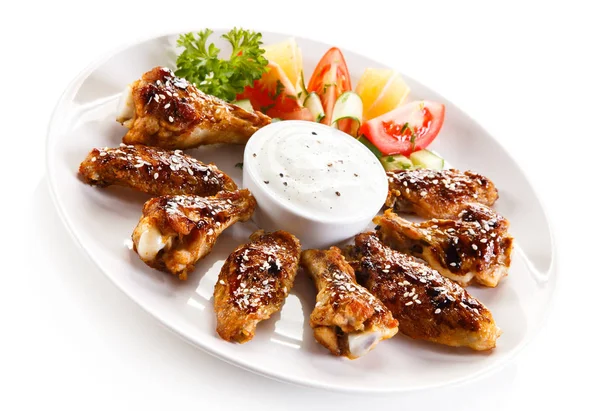 Grilled Chicken Drumsticks Vegetables — Stock Photo, Image