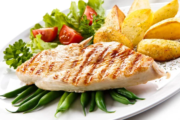 Grilled Chicken Fillet Vegetables — Stock Photo, Image