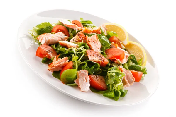 Insalata Pesce Salmone Arrosto Verdure — Foto Stock