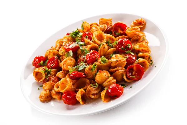 Penne Viande Sauce Tomate Légumes — Photo