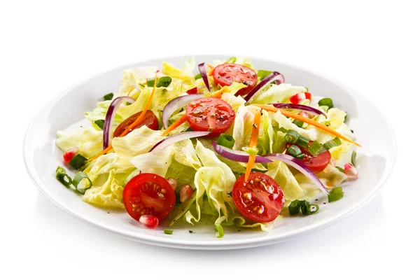 Ensalada Verduras Sobre Fondo Blanco — Foto de Stock