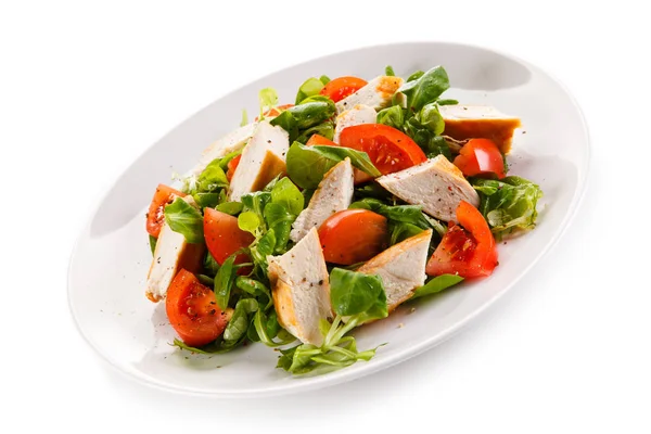 Salada Legumes Com Carne Frango Assada — Fotografia de Stock
