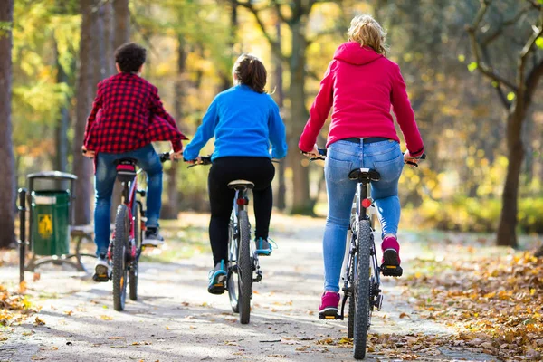Estilo Vida Saludable Personas Montando Bicicletas Parque Ciudad — Foto de Stock