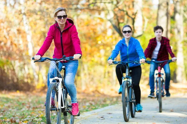 Estilo Vida Saludable Personas Montando Bicicletas Parque Ciudad — Foto de Stock