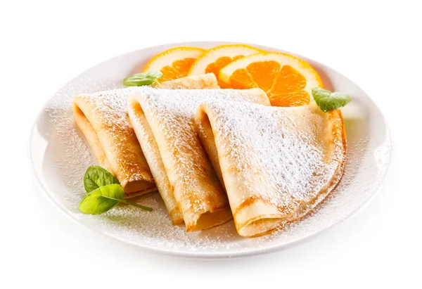 Crêpes Sur Fond Blanc — Photo