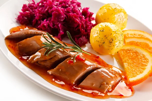 Entenfilet Und Gemüse Gebraten — Stockfoto