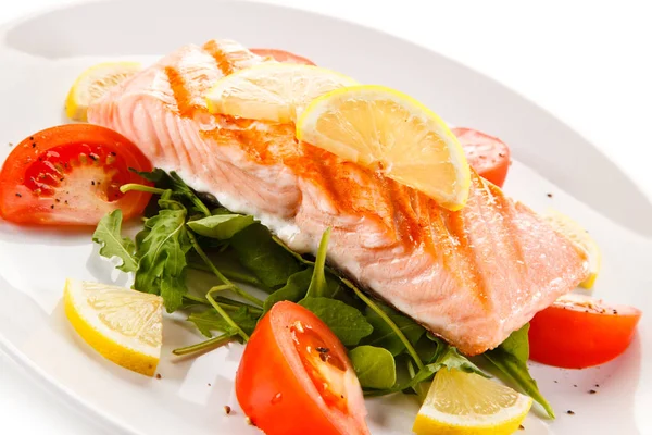 Salmone Alla Griglia Verdure — Foto Stock