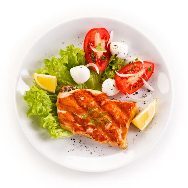 Grilled Salmon Vegetables — Stock Photo, Image