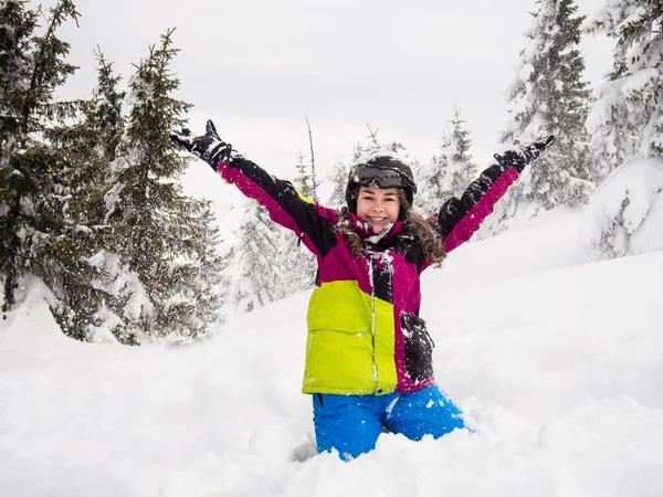 Dospívající Dívka Sněhu — Stock fotografie
