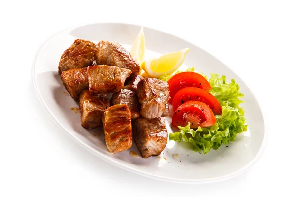 Kebab Gegrilltes Fleisch Und Gemüse — Stockfoto