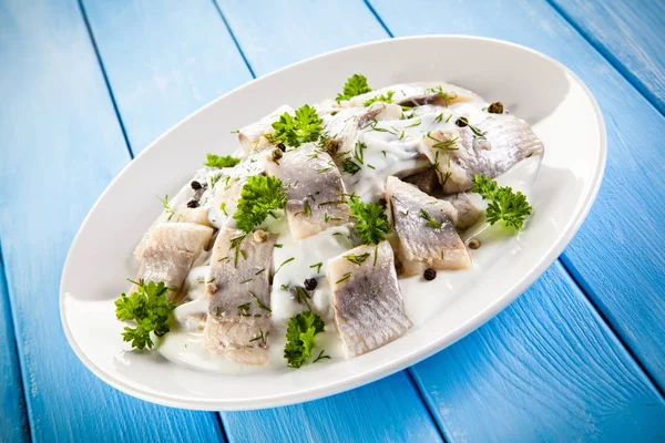 Marinated Herring Fillets Cream — Stock Photo, Image