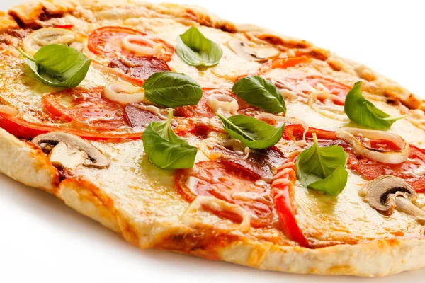 Pizza White Background — Stock Photo, Image