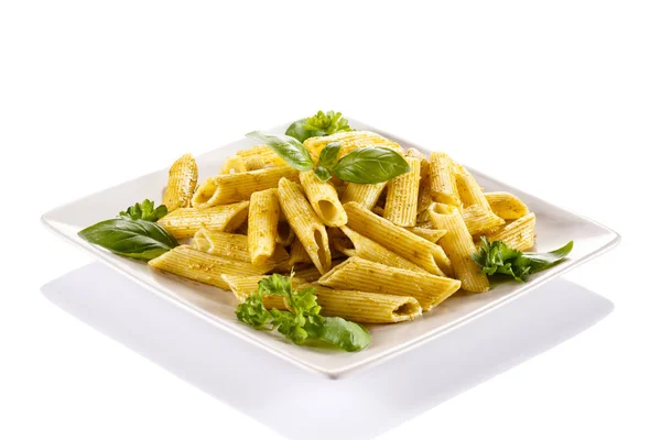 Penne Pesto Sos Sebze — Stok fotoğraf