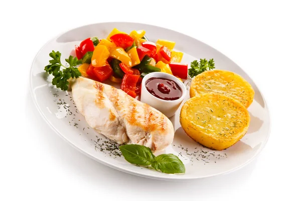 Grilled Chicken Fillet Vegetables — Stock Photo, Image