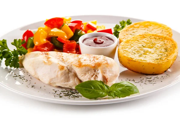 Grilled Chicken Fillet Vegetables — Stock Photo, Image