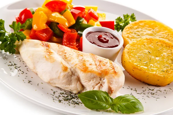 Grilled Chicken Fillet Vegetables — Stock Photo, Image