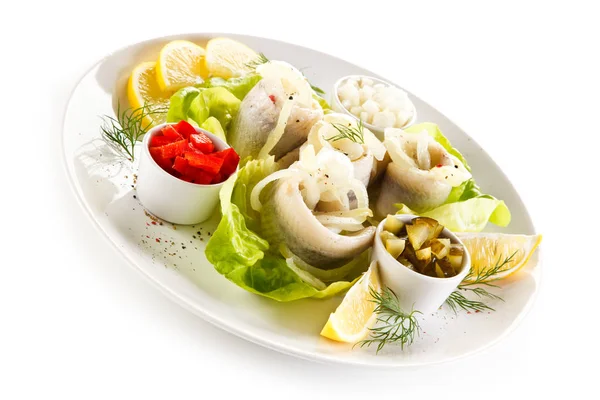 Beyaz Arka Planda Rollmops — Stok fotoğraf