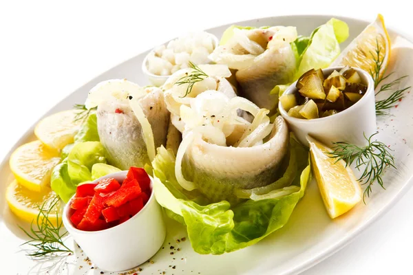 Rollmops Bílém Pozadí — Stock fotografie