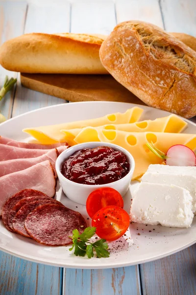 Breakfast Wooden Table — Stock Photo, Image