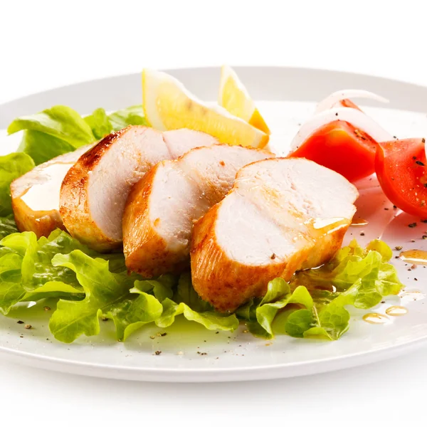 Filete Pollo Parrilla Sobre Fondo Blanco — Foto de Stock