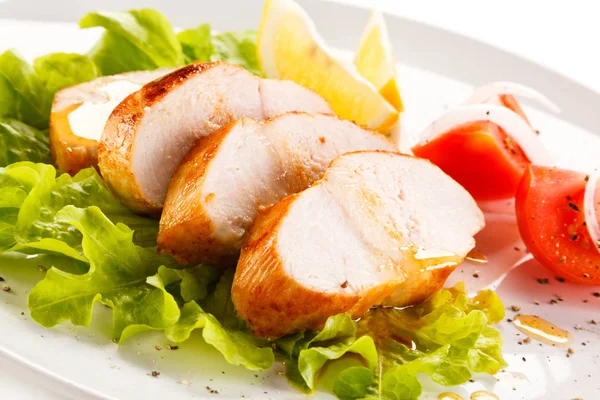 Grilled Chicken Fillet White Background Royalty Free Stock Images