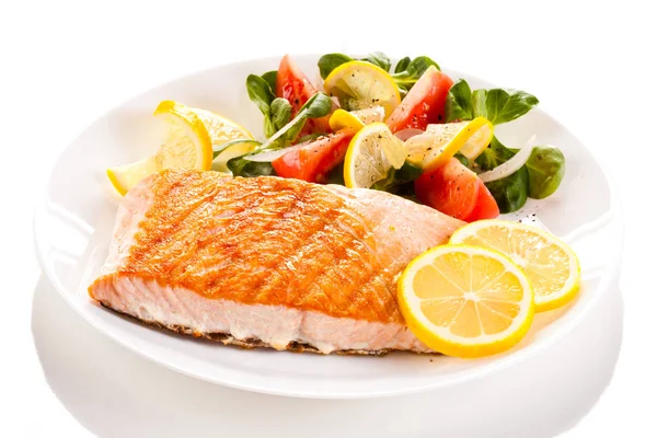 Gegrilde Zalm Met Groenten — Stockfoto