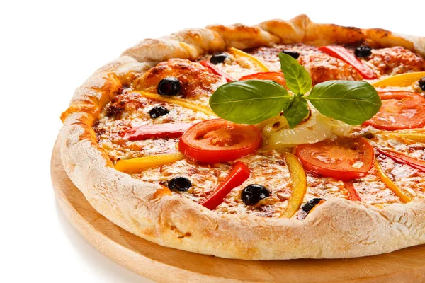 Pizza Mit Käse Und Gemüse — Stockfoto