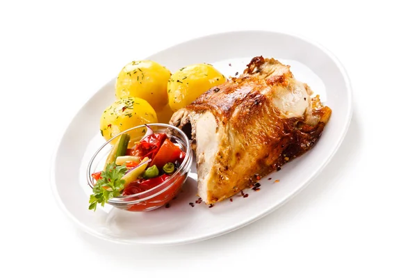 Grilled Chicken Fillet Potatoes Salad — Stock Photo, Image