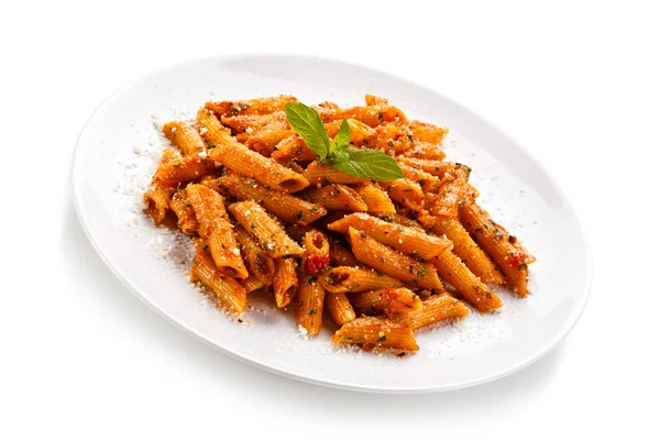 Macarrão Penas Com Molho Queijo Parmesão — Fotografia de Stock