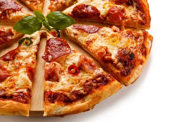 Italian Pizza Wooden Board — Stock Photo, Image