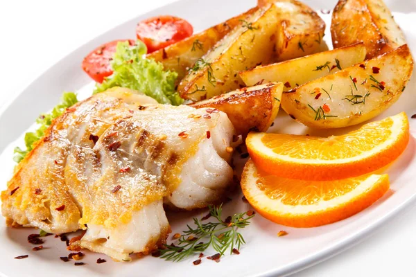 Pescado Frito Con Patatas — Foto de Stock