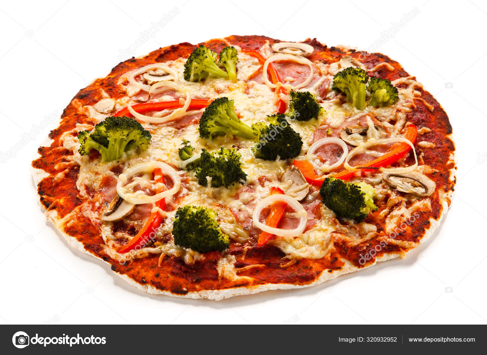 Pizza isolée sur fond blanc — Photographie gbh007 © 320932952