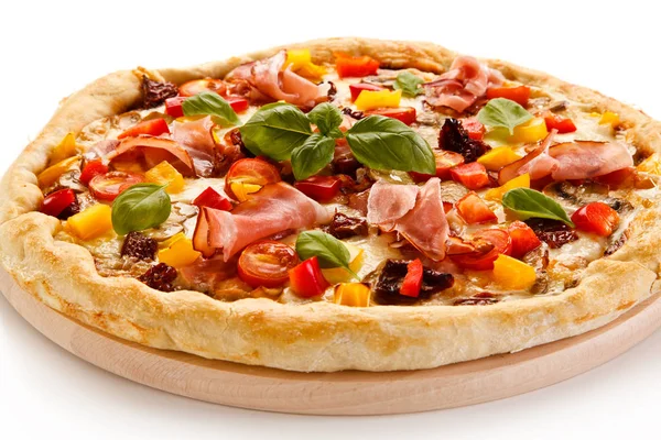 Pizza Viande Salée Gros Plan — Photo
