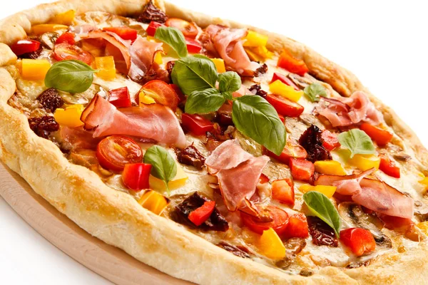 Etli Pizza Yakın Plan — Stok fotoğraf