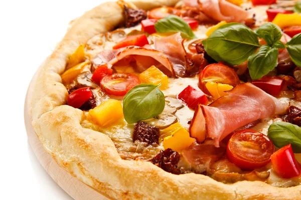 Etli Pizza Yakın Plan — Stok fotoğraf