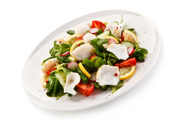 Insalata Pesce Con Verdure Limone — Foto Stock