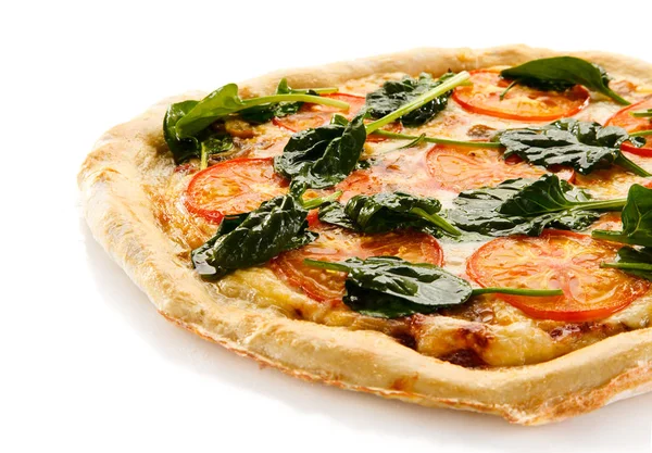 Vegetarische Pizza Mit Spinat Und Tomaten — Stockfoto