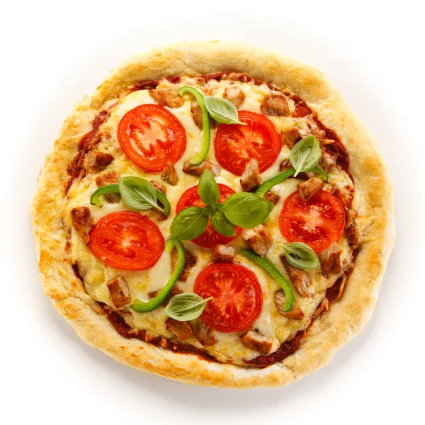 Italienische Pizza Mit Fleisch Und Gemüse — Stockfoto