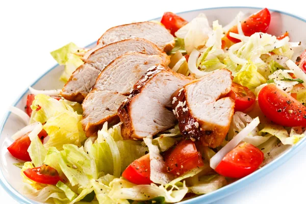 Sliced Chicken Tomatoes Lettuce — 스톡 사진