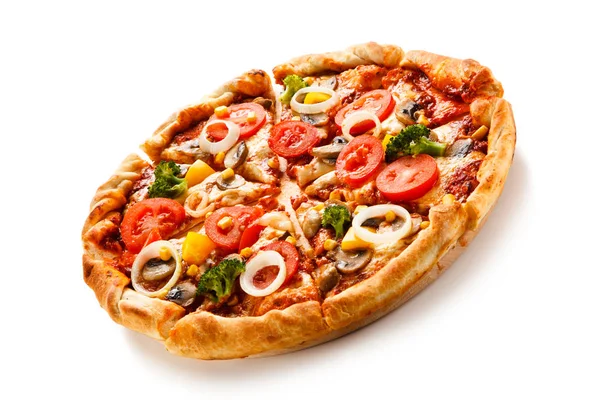 Italienische Pizza Isoliert Auf Weißem Hintergrund — Stockfoto