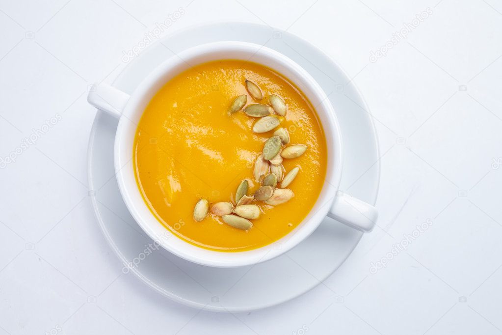 Tasty pumpkin cream soup