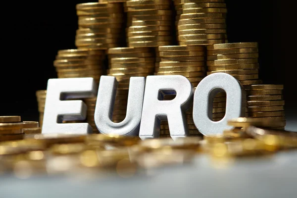 Pilha de moedas de euro — Fotografia de Stock