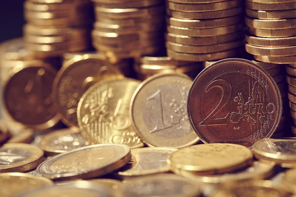 Mucchio di monete in euro — Foto Stock