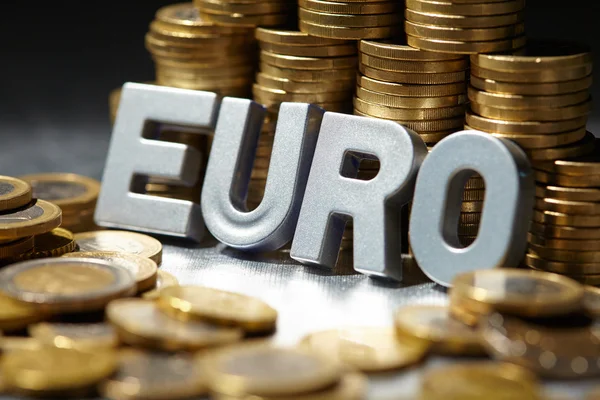 Euro-munten close-up — Stockfoto