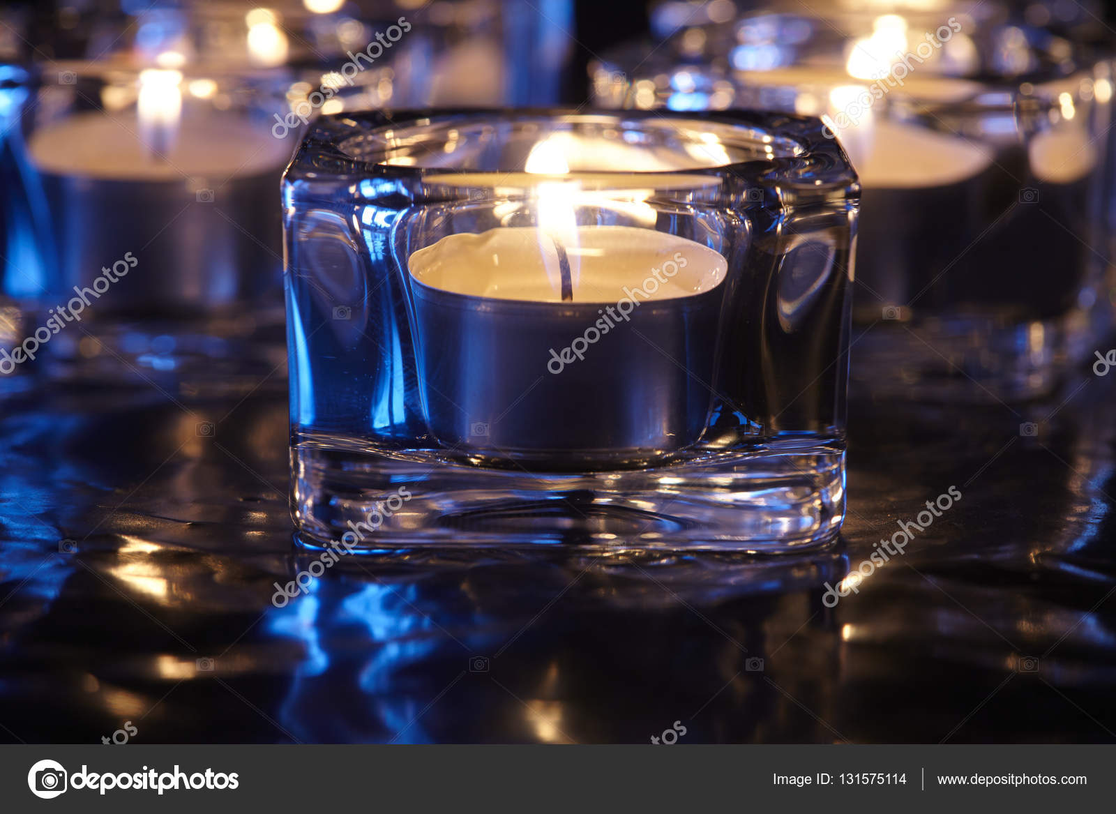 Decorative candle lights — Stock Photo © strelok 131575114