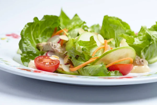 Ízletes, friss salátával — Stock Fotó
