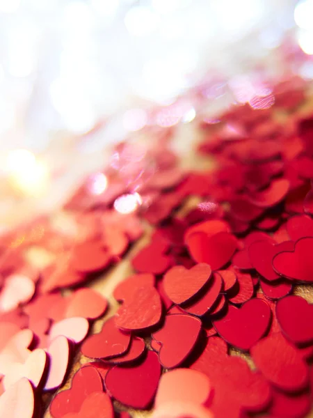 Red hearts confetti — Stock Photo, Image