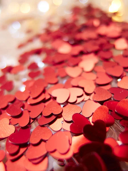 Rode harten confetti — Stockfoto